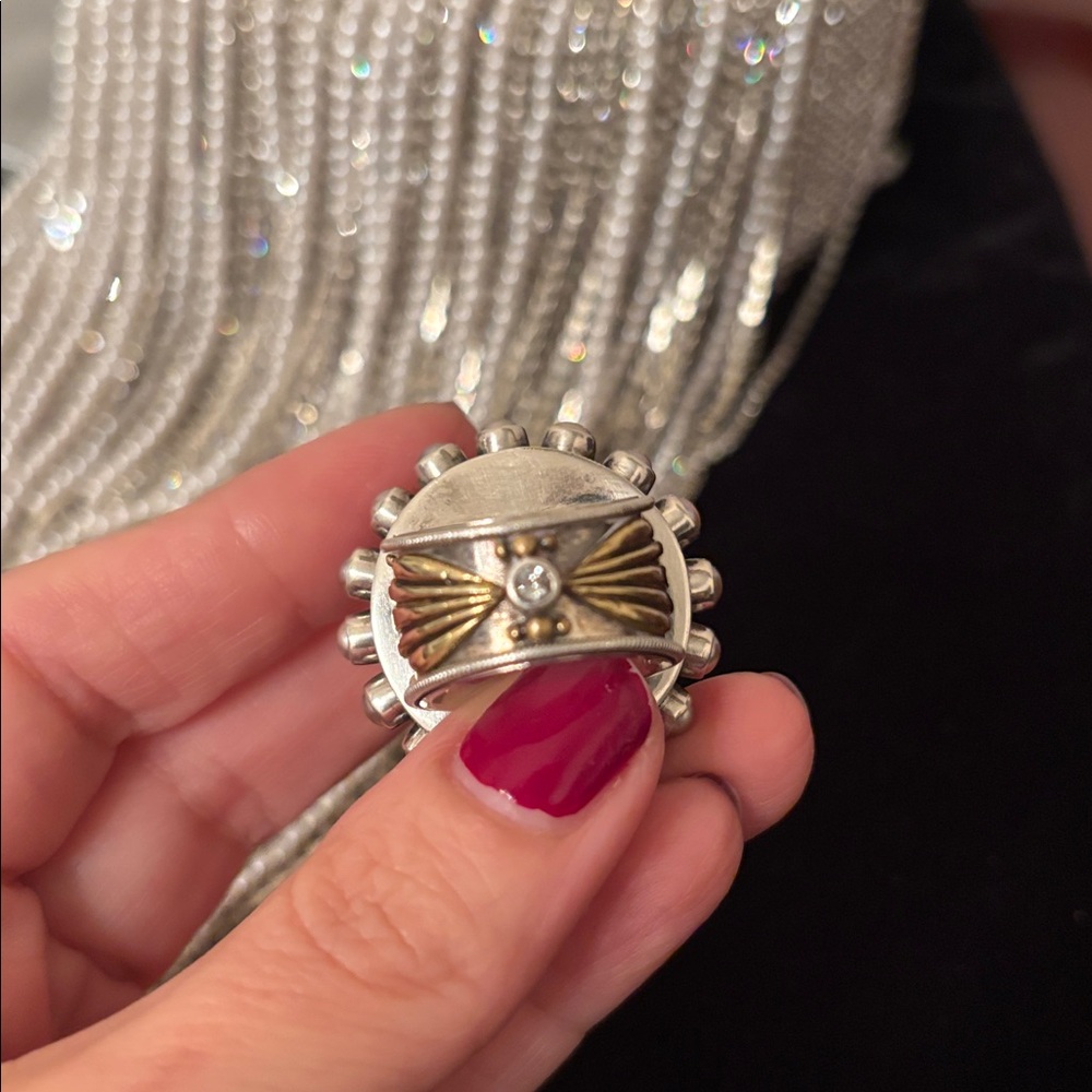 Mars&Valentine imperial sterling art deco fan quartz statement cocktail ring - Picture 16 of 16